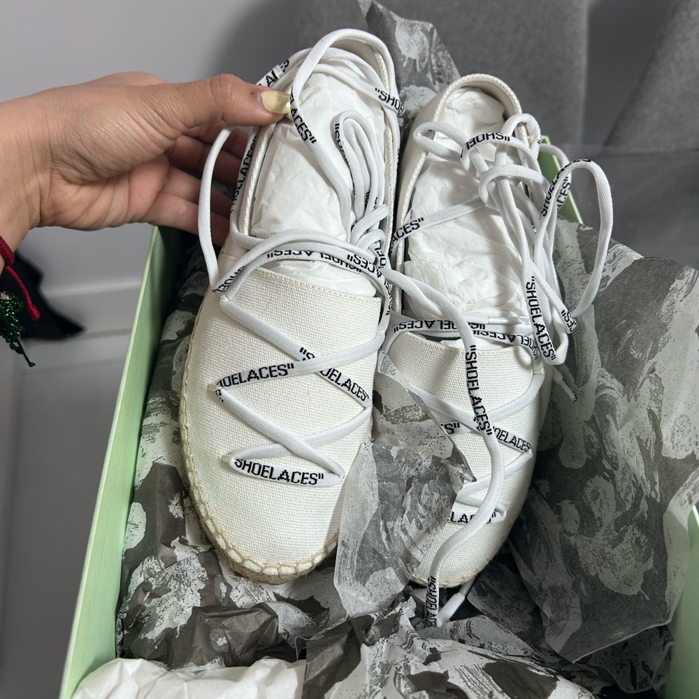 Off White flat lace espadrilles